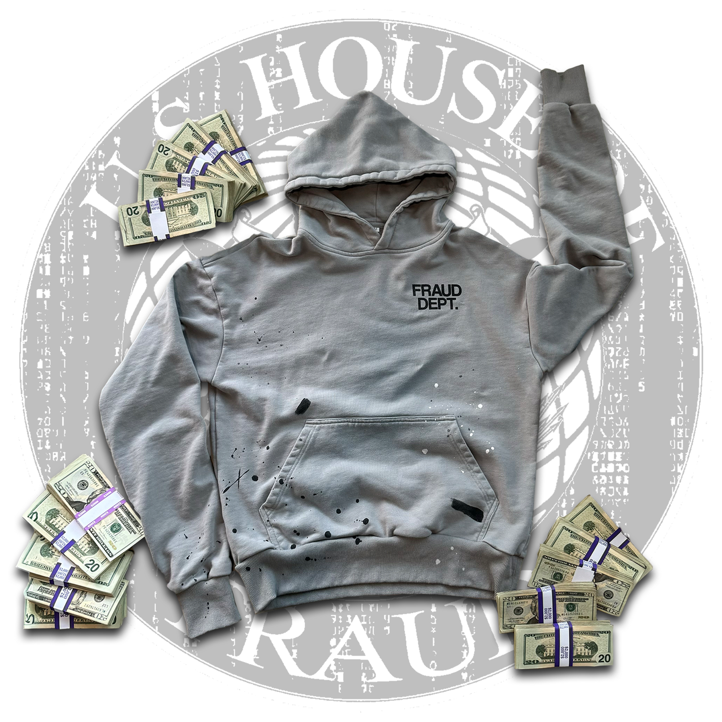Grey Fraud Dept Hoodie