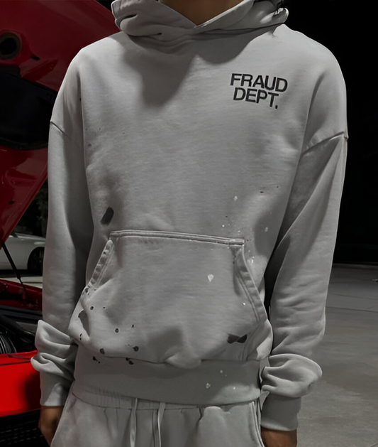 Grey Fraud Dept Hoodie